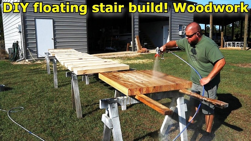 DIY Floating Stair Build (Part 1 - Part 5) - by Kelley